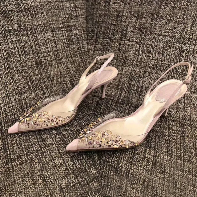 Transparent Sandals Rhinestone Wedding Shoes