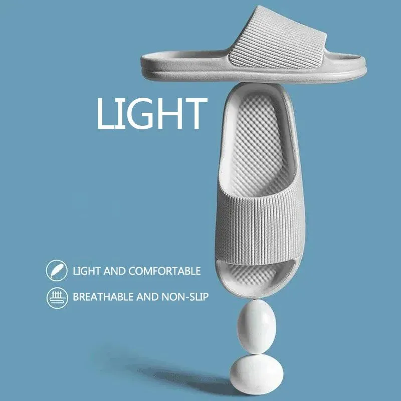 Unisex Stepping on Shit Slippers Ladies Summer Home Non-slip Bathroom Bath Couple Slippers Sandals and Slippers Men Outer Wear Light Flip Flops