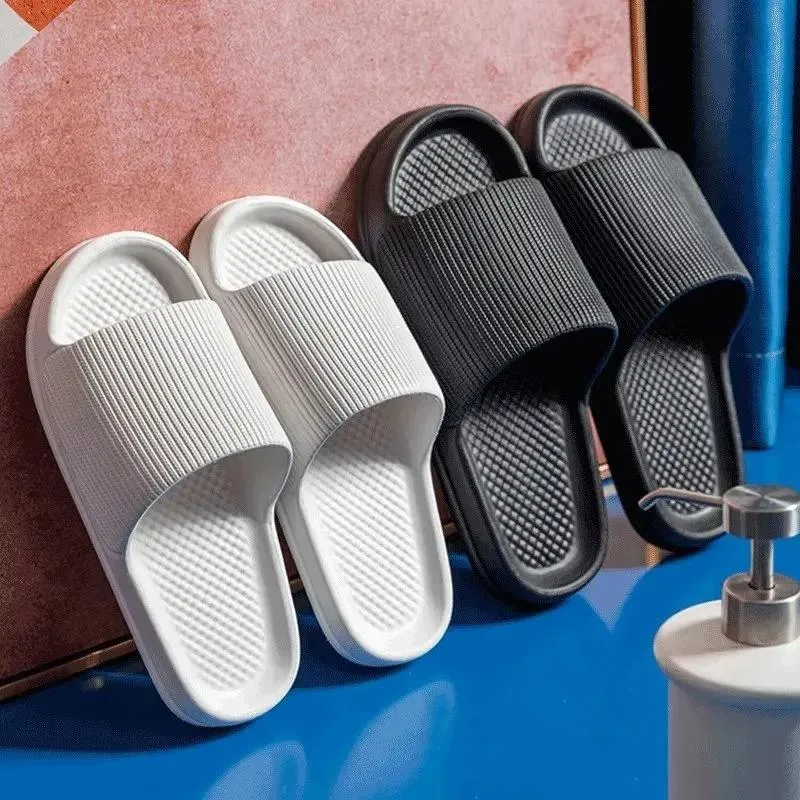Unisex Stepping on Shit Slippers Ladies Summer Home Non-slip Bathroom Bath Couple Slippers Sandals and Slippers Men Outer Wear Light Flip Flops