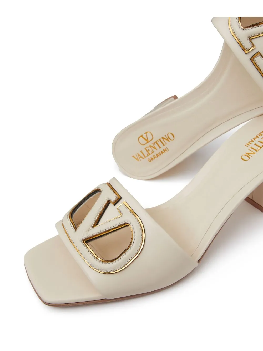 Vlogo cut-out leather mules