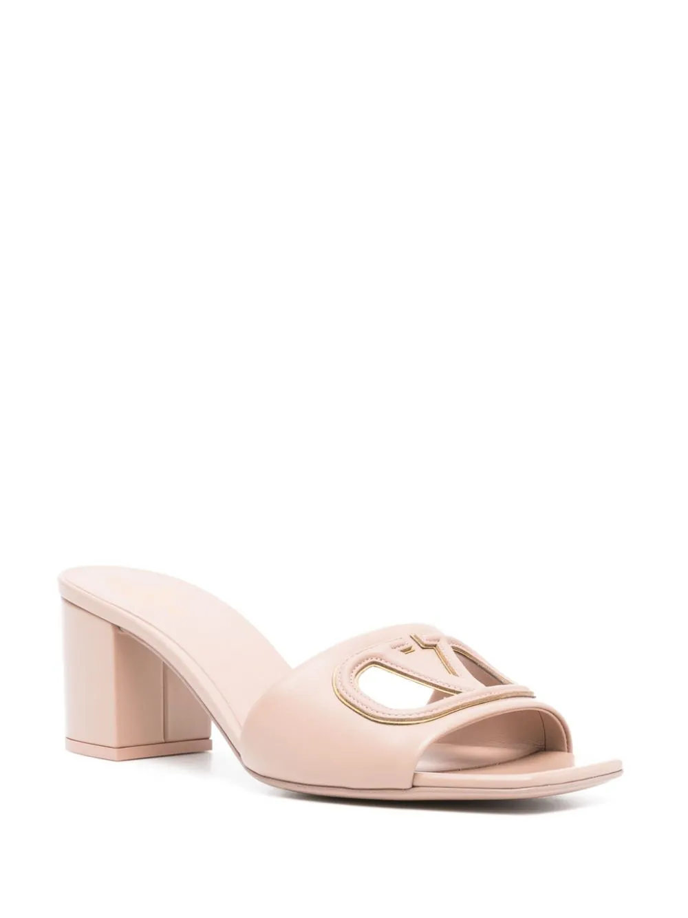 Vlogo cut-out leather mules