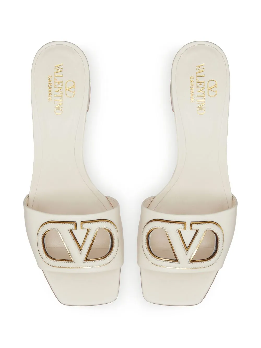 Vlogo cut-out leather mules