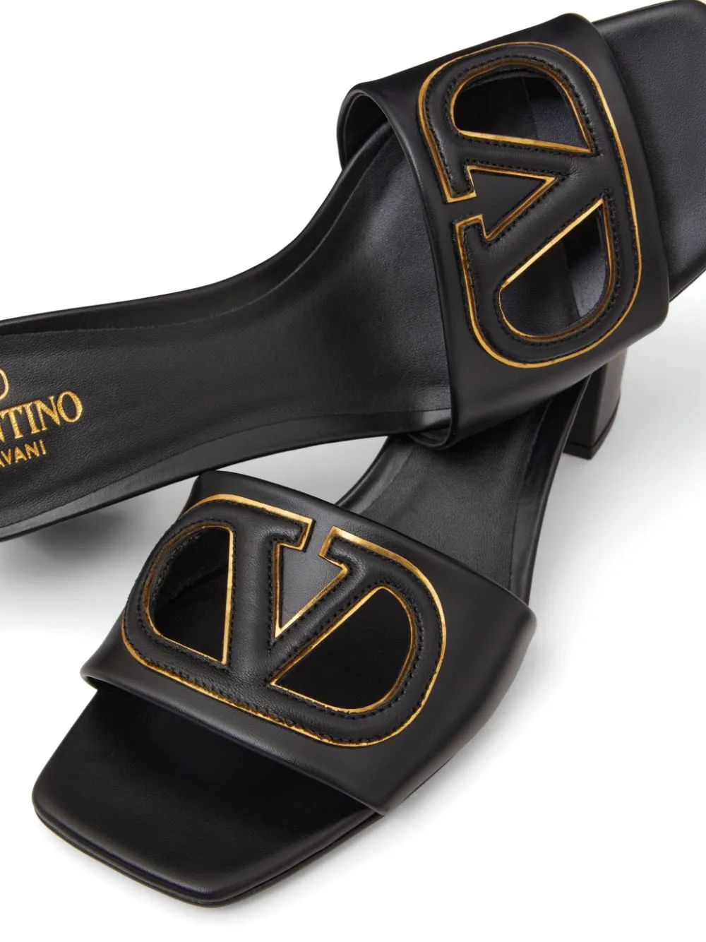 Vlogo cut-out leather mules
