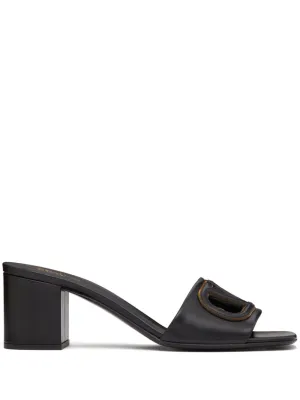 Vlogo cut-out leather mules
