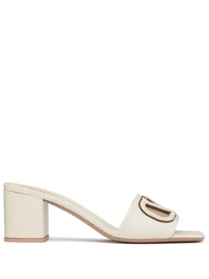 Vlogo cut-out leather mules