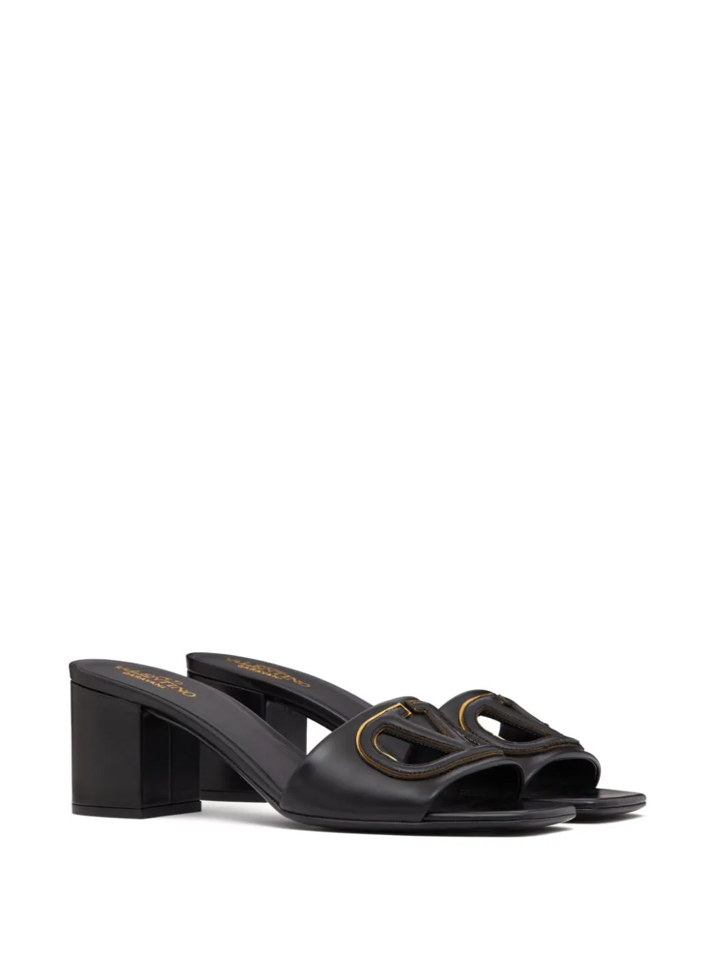 Vlogo cut-out leather mules
