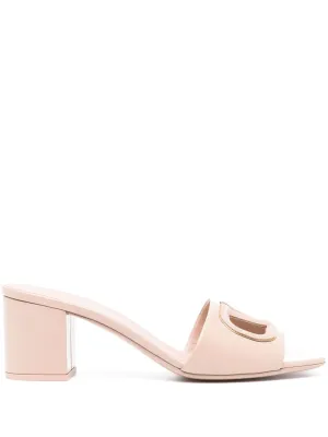 Vlogo cut-out leather mules
