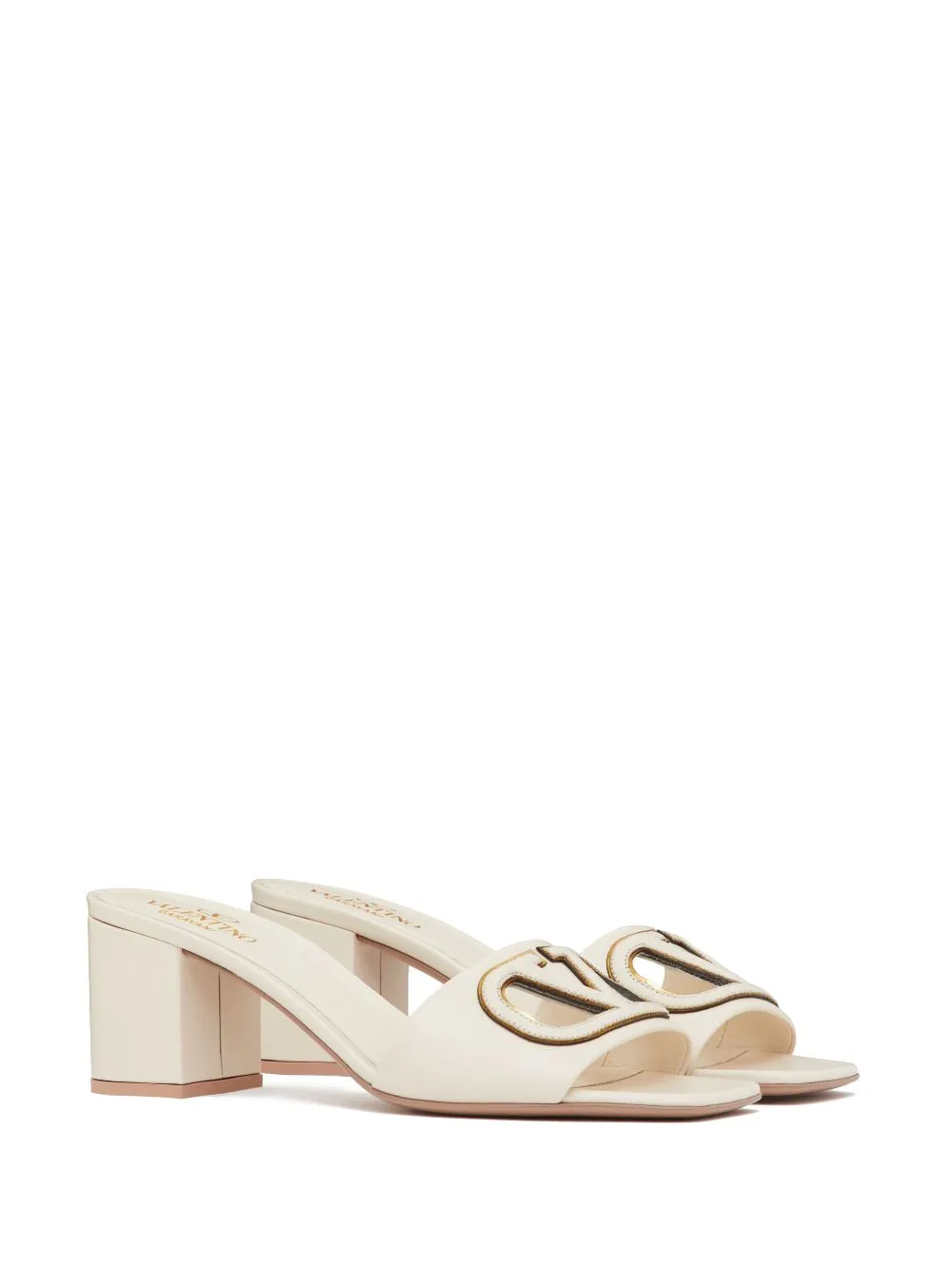 Vlogo cut-out leather mules