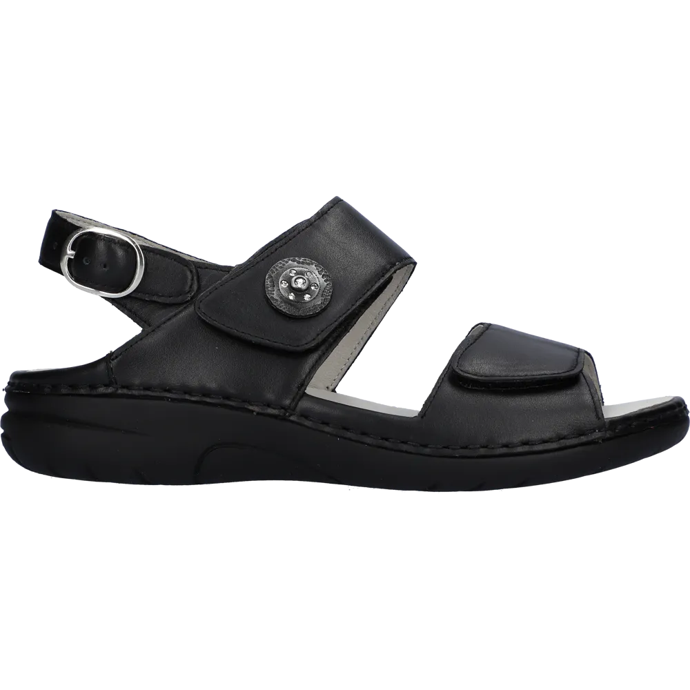 Waldlaufer Gunna (Flower) Black Sandals