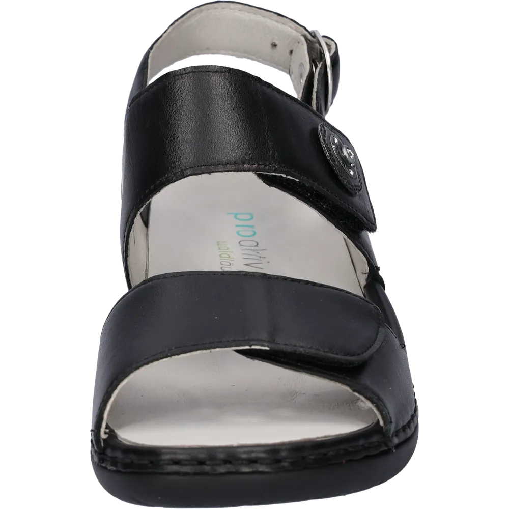 Waldlaufer Gunna (Flower) Black Sandals
