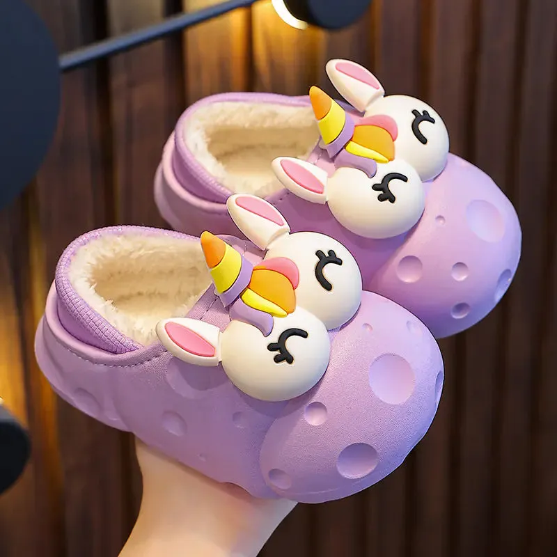 Warm Velvet Cotton Slippers for Boys and Girls
