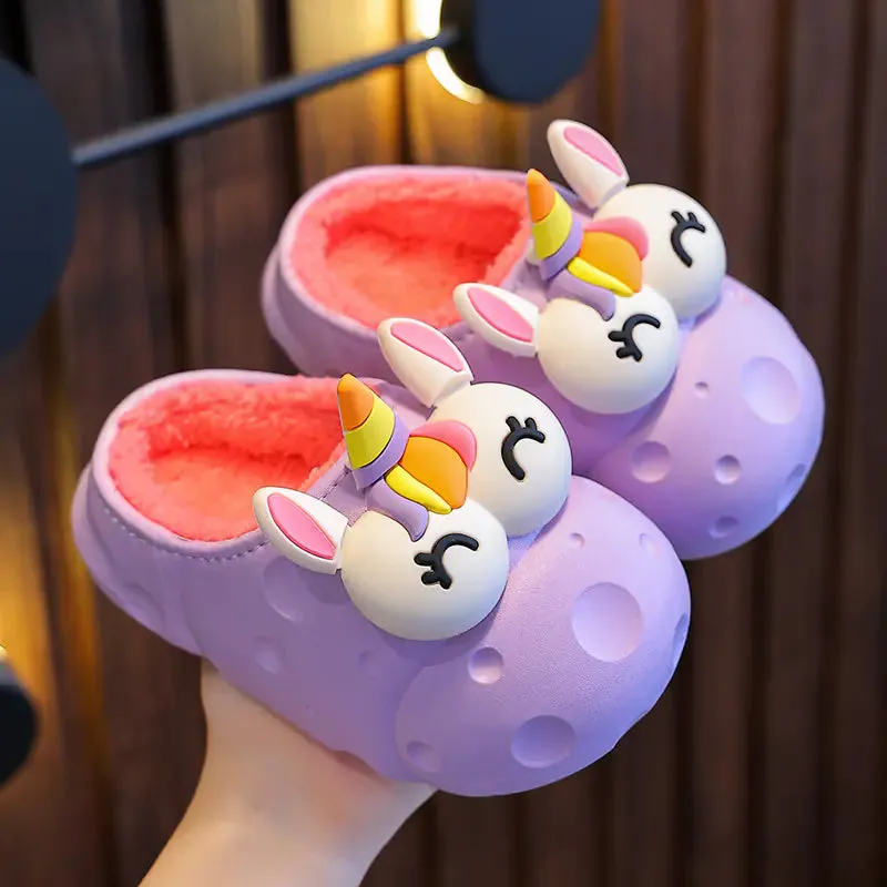 Warm Velvet Cotton Slippers for Boys and Girls