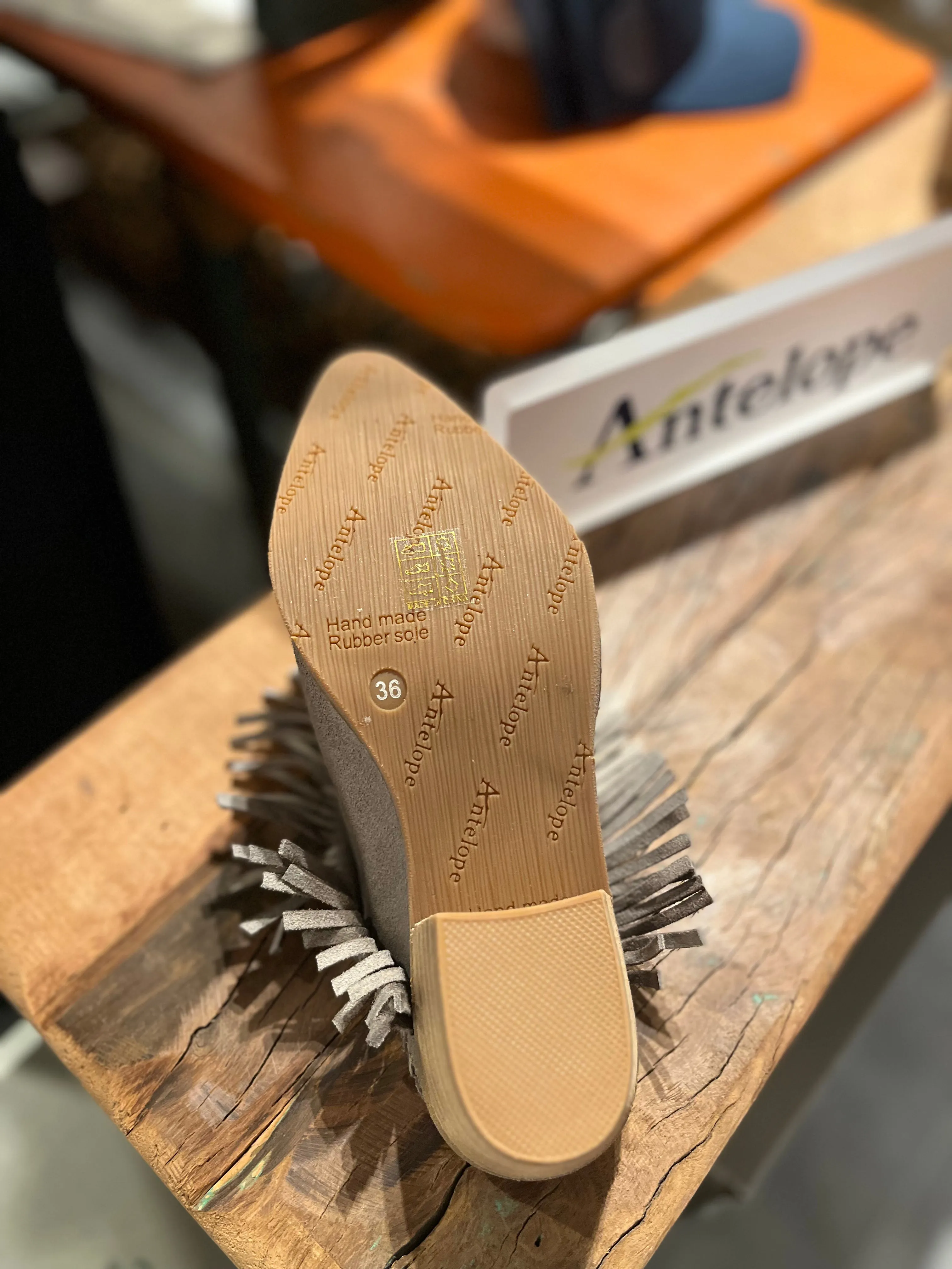 Western Suede Mules- Grey