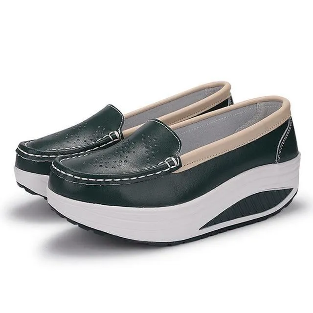 Woman Shoe Summer genuine leather Hollow out breathable swing shoes