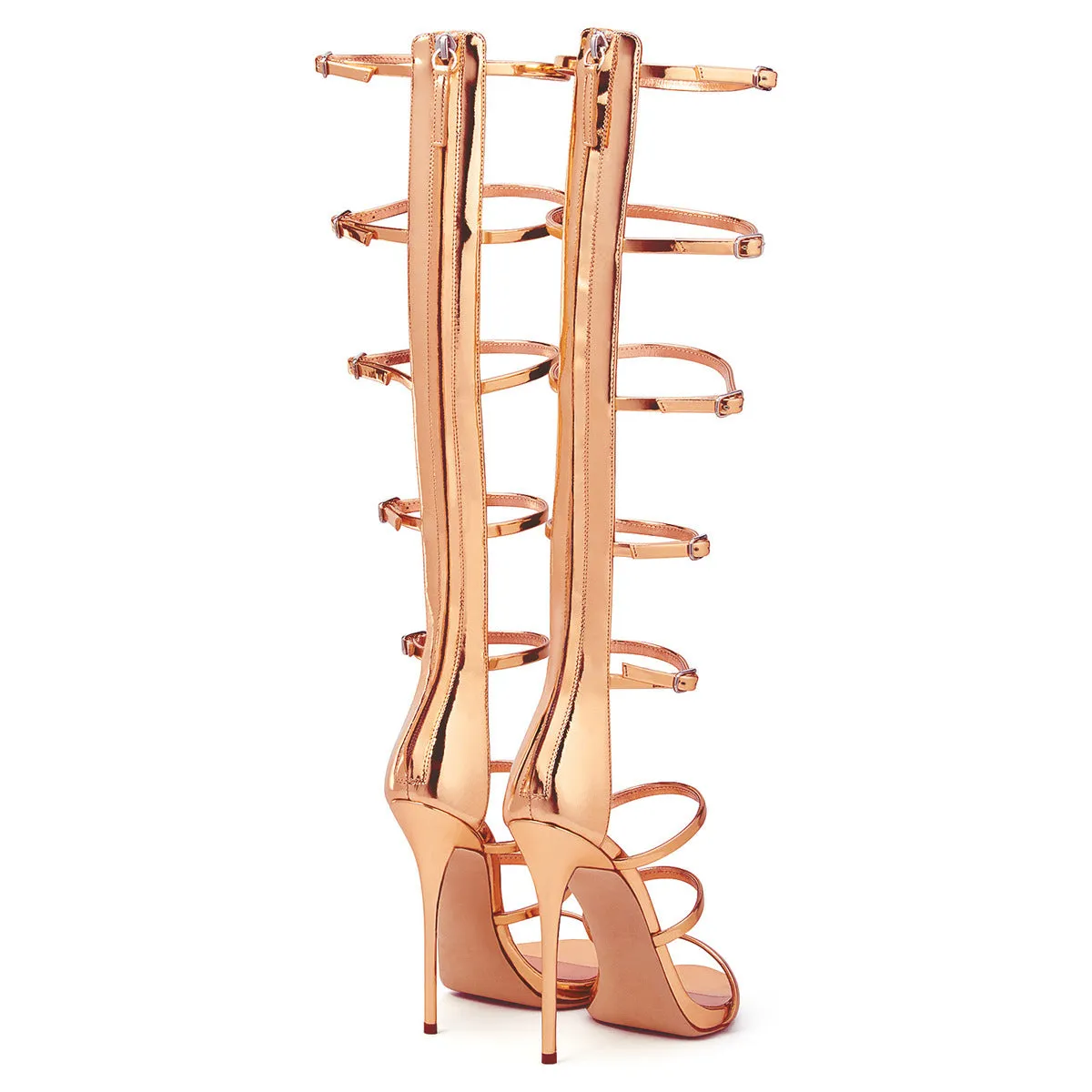 Women Fish Mouth High-top Roman Buckle Sandals