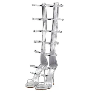 Women Fish Mouth High-top Roman Buckle Sandals