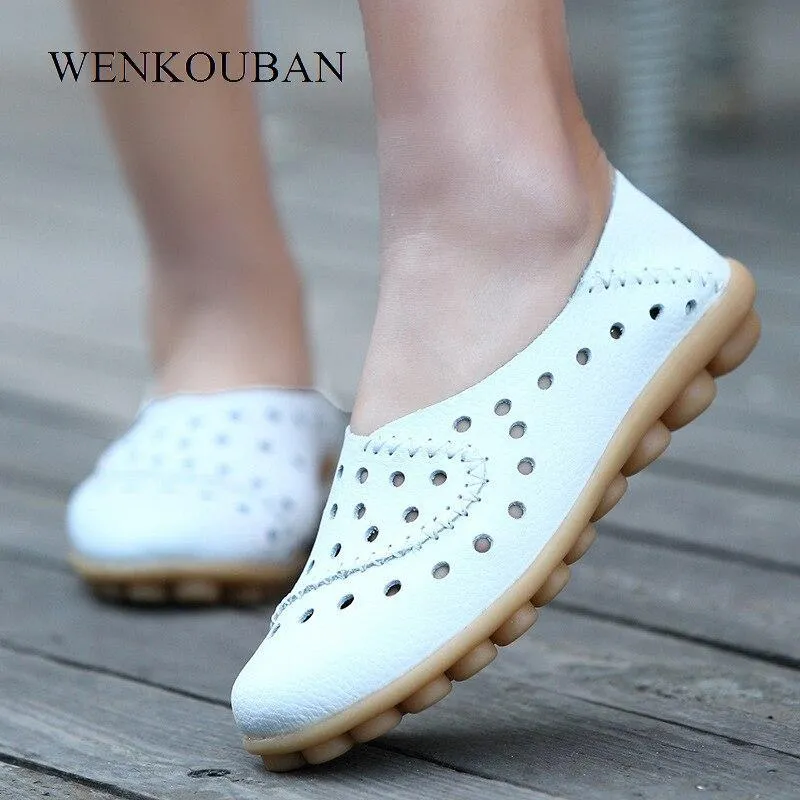 Women Flat Shoes Genuine Leather Loafers