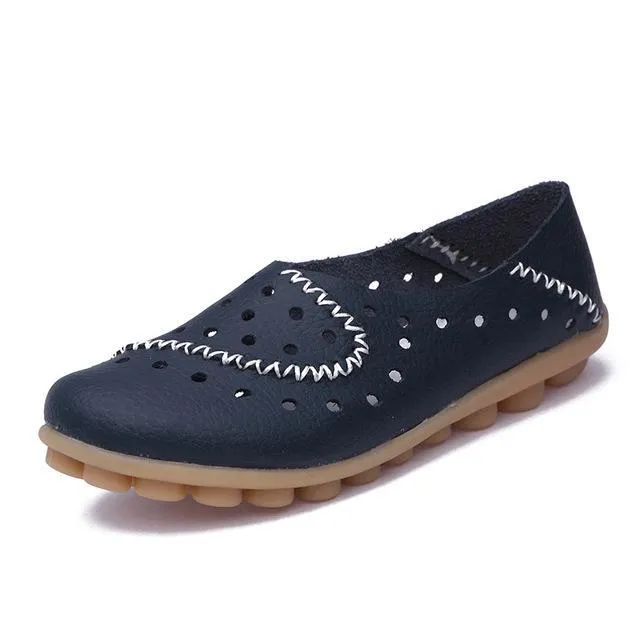Women Flat Shoes Genuine Leather Loafers
