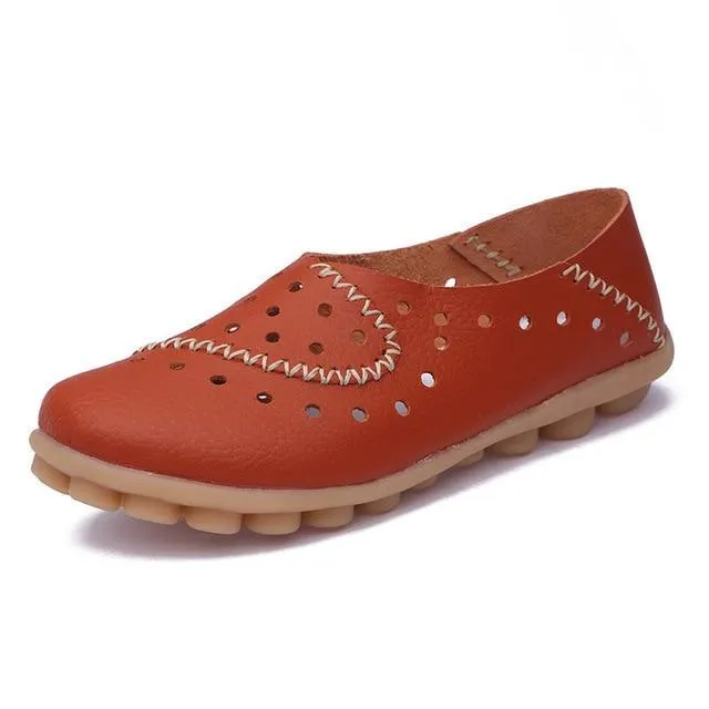 Women Flat Shoes Genuine Leather Loafers
