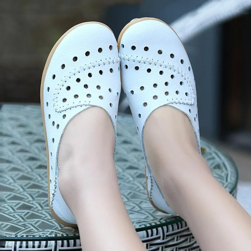 Women Flat Shoes Genuine Leather Loafers