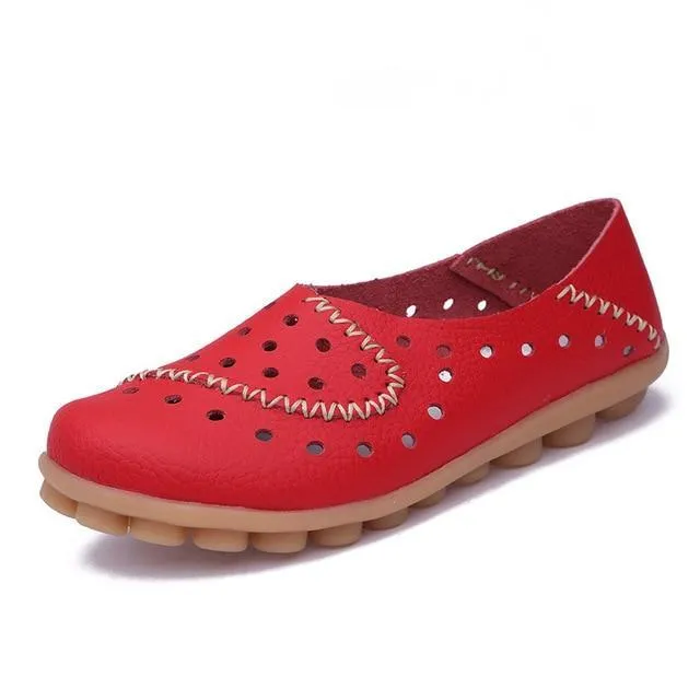 Women Flat Shoes Genuine Leather Loafers
