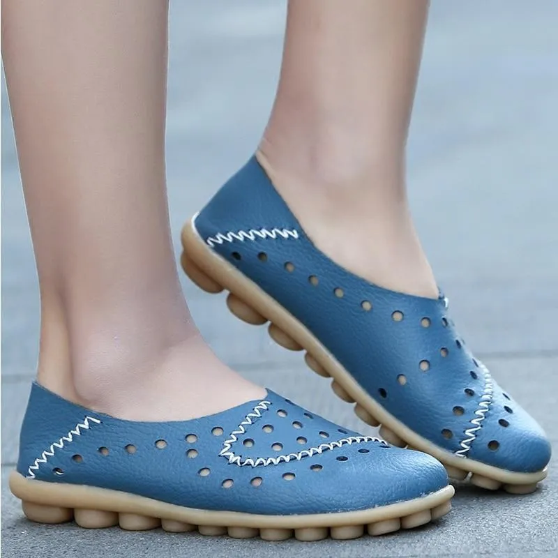 Women Flat Shoes Genuine Leather Loafers