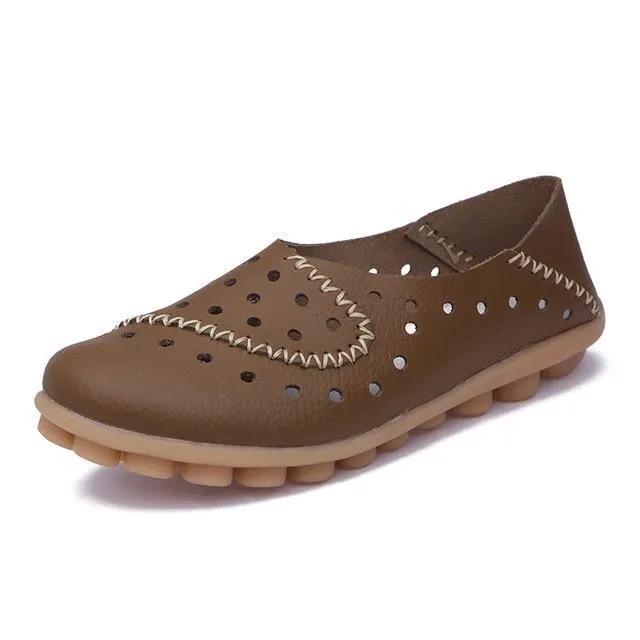 Women Flat Shoes Genuine Leather Loafers