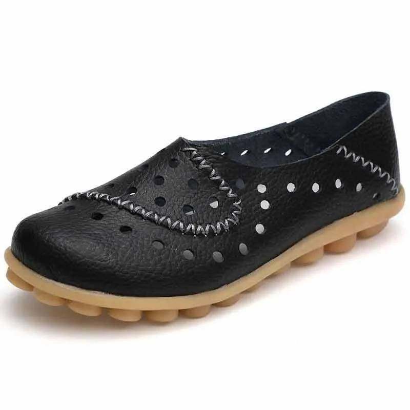 Women Flat Shoes Genuine Leather Loafers