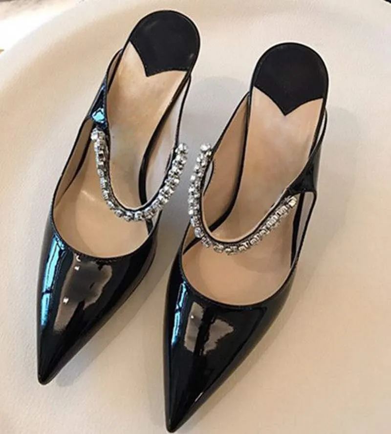 Women High Heel Mules Slip on Clogs Pointed Toe Stiletto Pumps