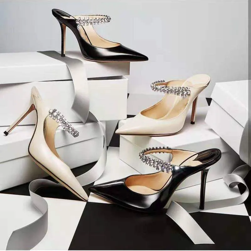 Women High Heel Mules Slip on Clogs Pointed Toe Stiletto Pumps