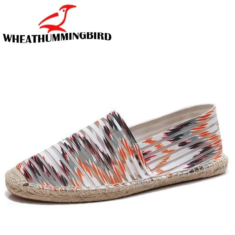 Women striped Casual Shoe female Canvas Fisherman loafers