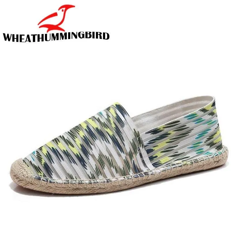 Women striped Casual Shoe female Canvas Fisherman loafers