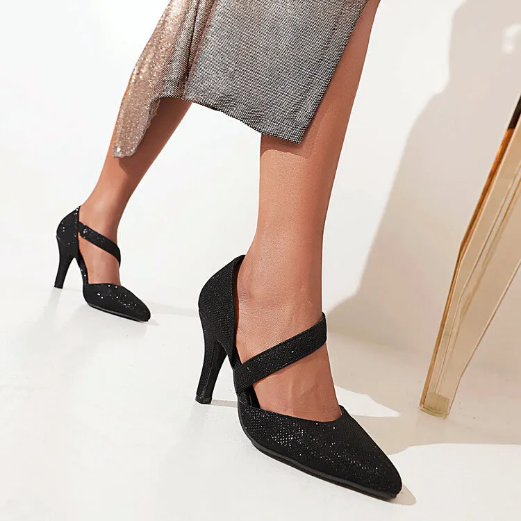 Women's Ankle Wrap Pointed Toe Stiletto High Heel Sandals