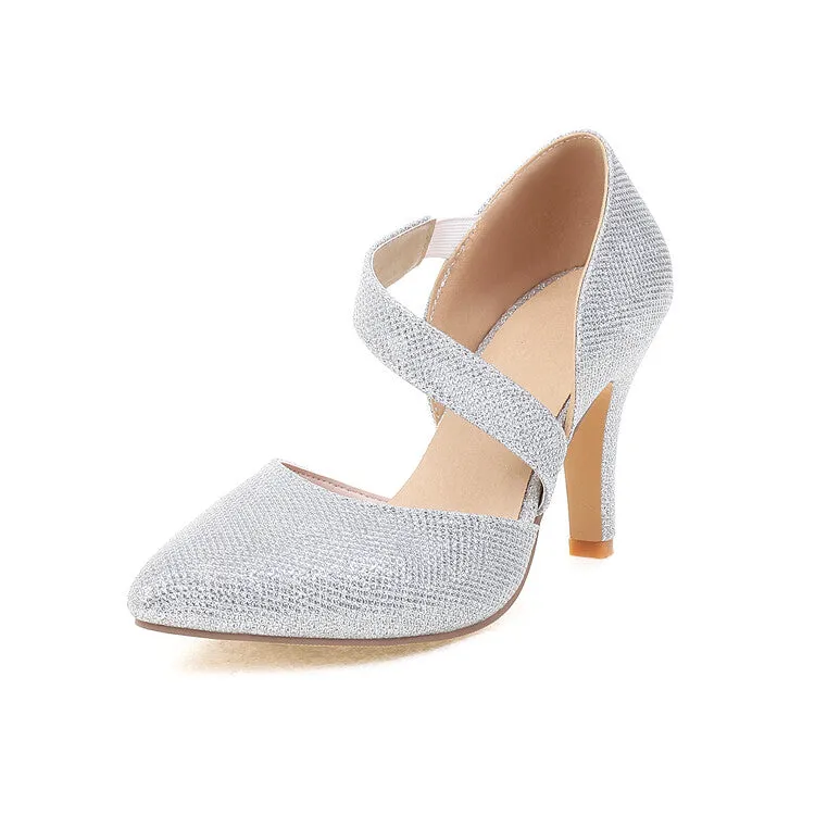 Women's Ankle Wrap Pointed Toe Stiletto High Heel Sandals