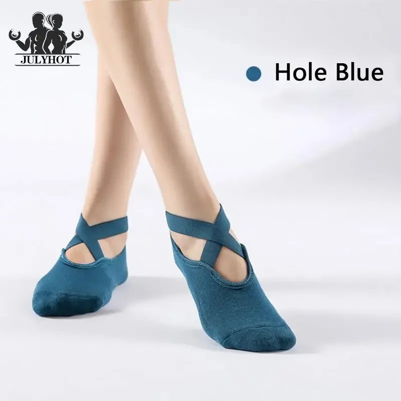 Women's Anti-Slip Yoga Socks with Grips and Straps