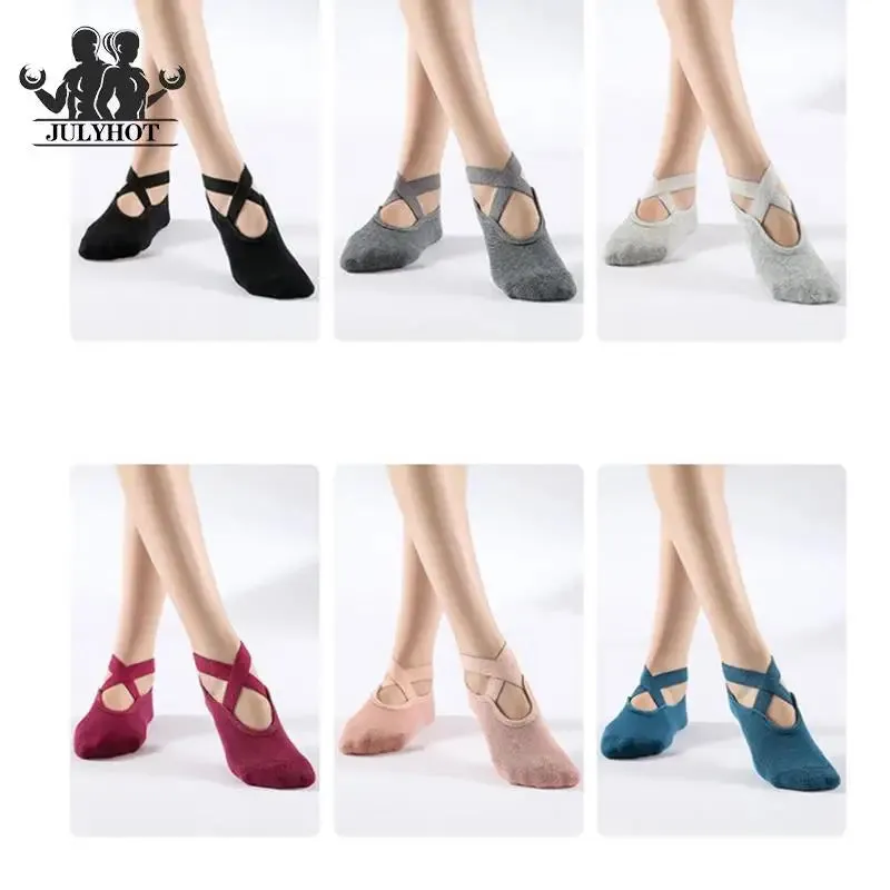 Women's Anti-Slip Yoga Socks with Grips and Straps