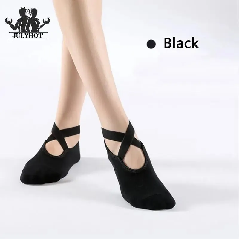 Women's Anti-Slip Yoga Socks with Grips and Straps