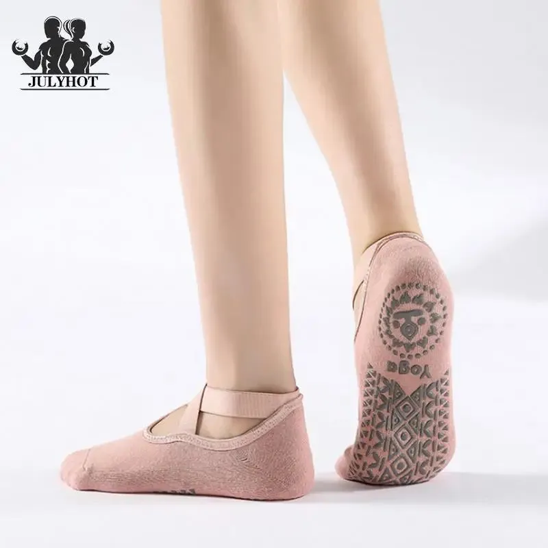 Women's Anti-Slip Yoga Socks with Grips and Straps