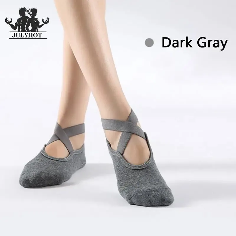 Women's Anti-Slip Yoga Socks with Grips and Straps