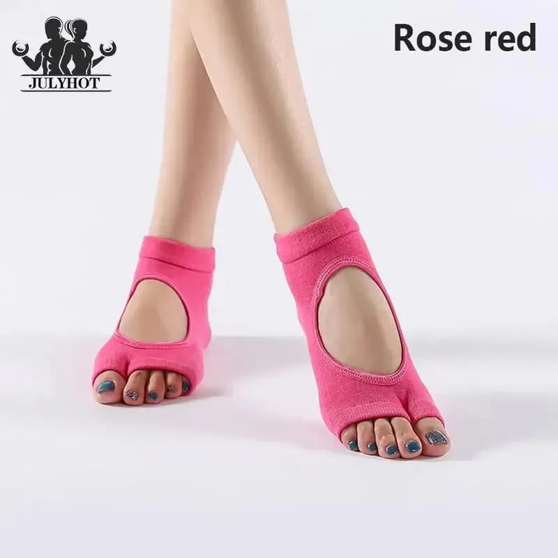 Women's Anti-Slip Yoga Socks with Grips and Straps
