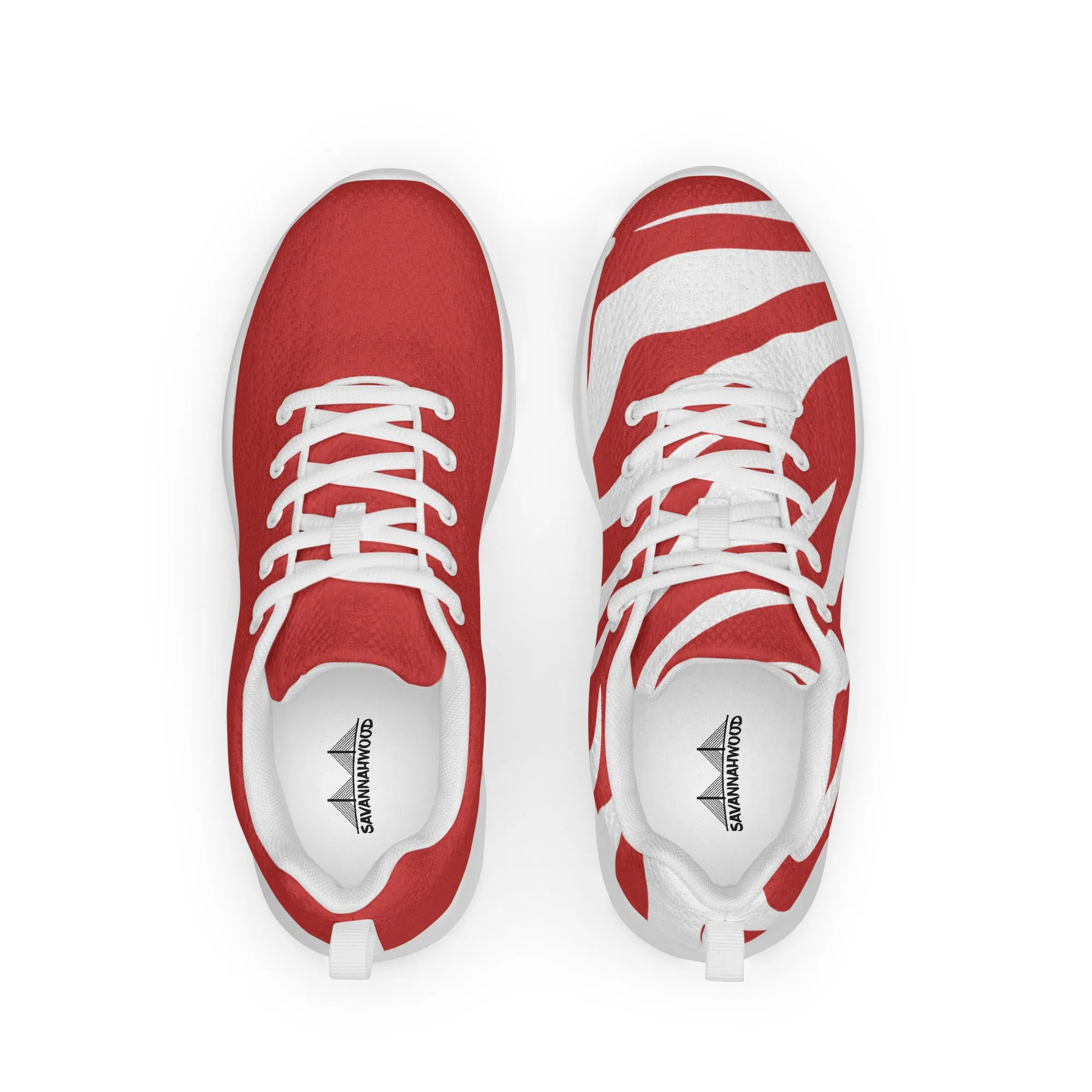 Women’s athletic shoes Red and White Zebra