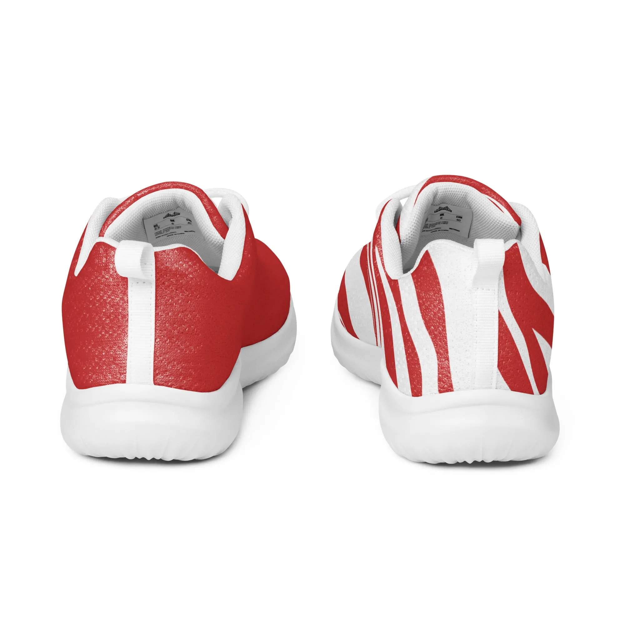 Women’s athletic shoes Red and White Zebra