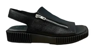 WOMEN'S DJANGO & JULIETTE INGLISH SANDAL | BLACK TUMBLED LEATHER / BLACK SOLE