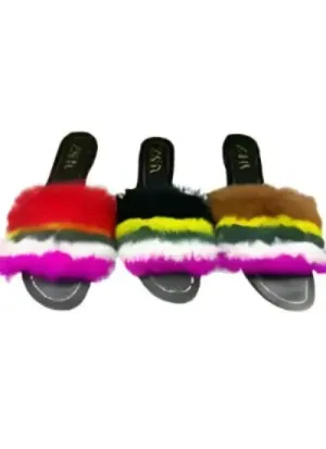 Women's Fashion Flat Fur Sandals