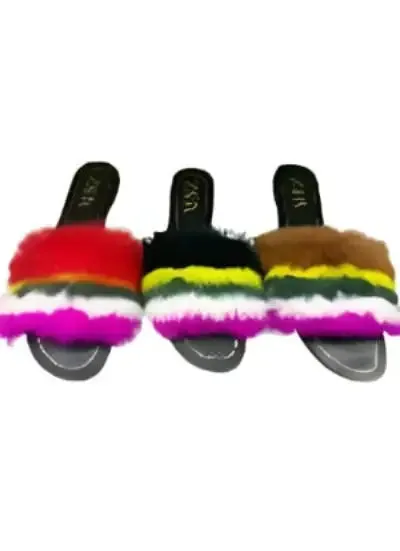 Women's Fashion Flat Fur Sandals