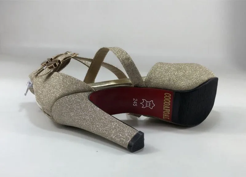 Women's Fashion Wedding High Heel Sandals - Black,Gold,Silver