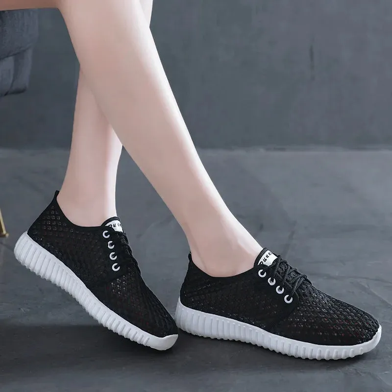 Women's Hollow Out Breathable Lace-Up Flats