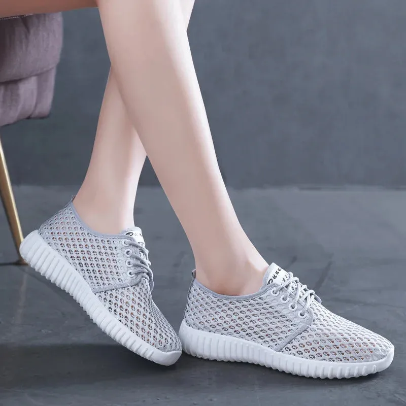 Women's Hollow Out Breathable Lace-Up Flats