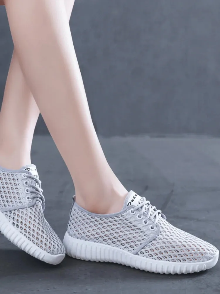 Women's Hollow Out Breathable Lace-Up Flats