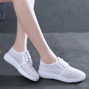 Women's Hollow Out Breathable Lace-Up Flats